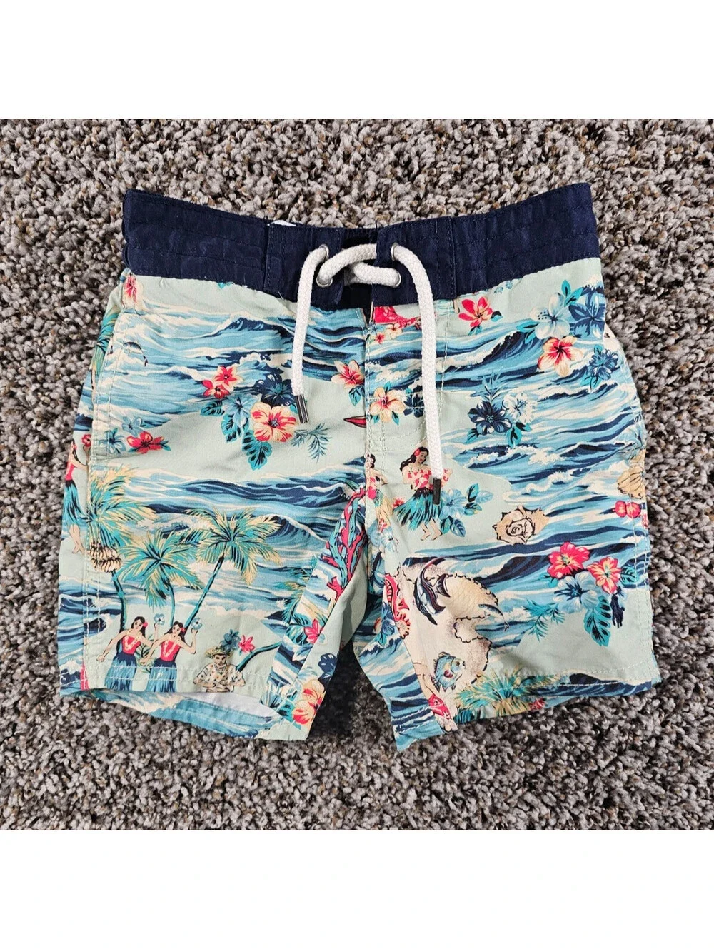 Polo Ralph Lauren Boys Sz 3T Swimsuit Swim trunks Surf Print